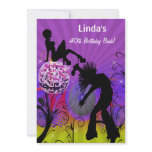 purple totally 80's retro  party Invitation