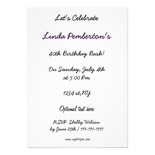 purple totally 80's retro  party Invitation