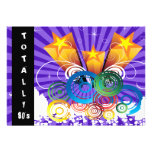 purple totally 80's retro  party Invitation invitations