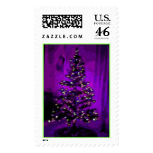 Purple Tree Postage Stamps