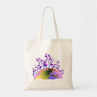 purple trees coming out invert globe.png tote bag