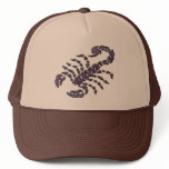 PURPLE TRIBAL SCORPION TRUCKER HATS
