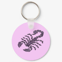 PURPLE TRIBAL SCORPION keychains