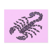 PURPLE TRIBAL SCORPION postcards