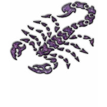PURPLE TRIBAL SCORPION t-shirts