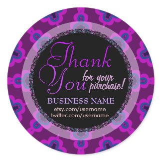 Purple Tribal Star Business Thank You Sticker