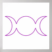 Purple Triple Goddess Outline Poster