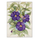 Purple Tropical Flower Painting - Multi Greeting Card