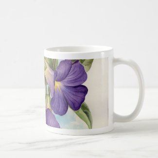 Purple Tropical Flower Painting - Multi Coffee Mugs