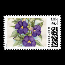 Purple Tropical Flower Painting - Multi stamps
