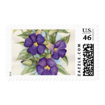 Purple Tropical Flower Painting - Multi Postage Stamps