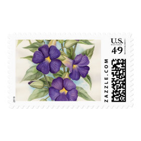 Purple Tropical Flower Painting - Multi Postage Stamps