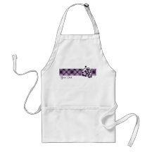 Purple Tropical Flowers Apron