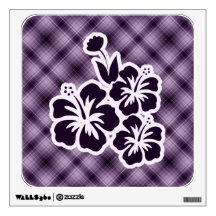 Purple Tropical Flowers Room Decals