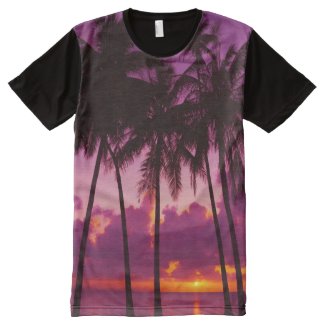 Purple Tropical Sunset All-Over Print T-shirt