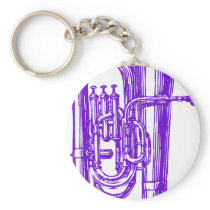 Purple Tuba Key Chains