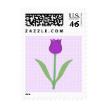 Purple Tulip Flower. Postage Stamp