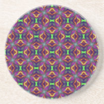 Purple Tulip Fractal Patterned Coaster