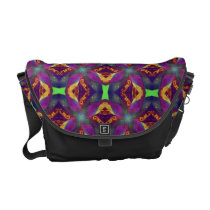 Purple Tulip Fractal Patterned Commuter Bag