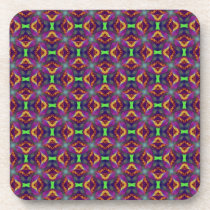 Purple Tulip Fractal Patterned Drink Coasters