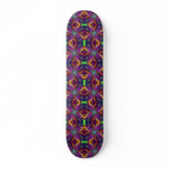 Purple Tulip Fractal Patterned Skate Board Deck