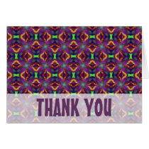 Purple Tulip Fractal Patterned Thank You Card