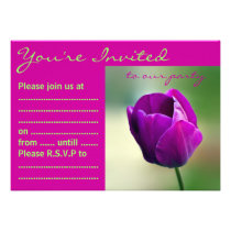 Purple Tulip Personalized Invites
