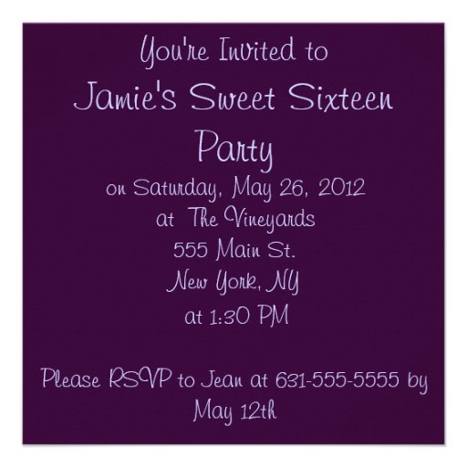 Purple Tulip Petal Invitation