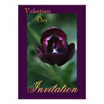 Purple Tulip Valentines Holiday Invitation