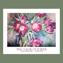 Purple Tulip Watercolor Fine Art Print