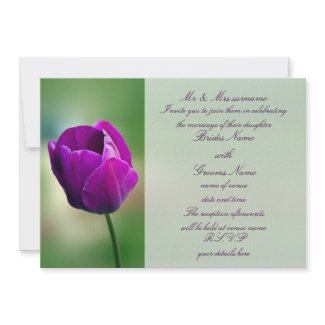 Purple Tulip Wedding Invitation
