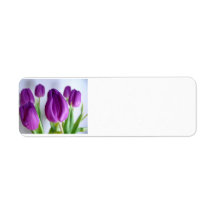 Purple Tulips Custom Return Address Labels