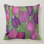 Purple Tulips Design Throw Pillow
