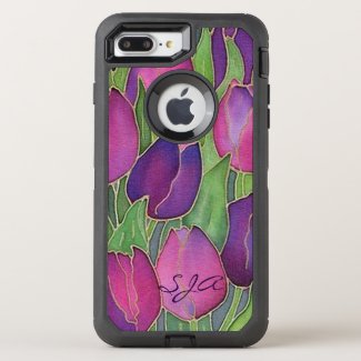 Purple Tulips Floral Design Otter Box
