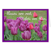 Purple Tulips Flower Art Card Template
