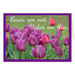 Purple Tulips Flower Art Card Template