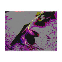Purple Tulips + Green Leaves postcards