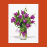 flower, tulips, purple, clear, vase, customizable