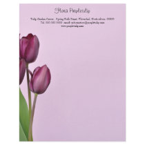 Purple tulips letterhead