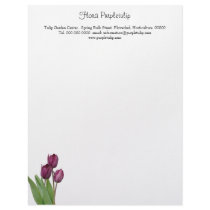 Purple tulips letterhead