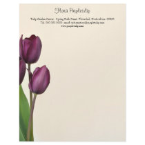 Purple tulips letterhead