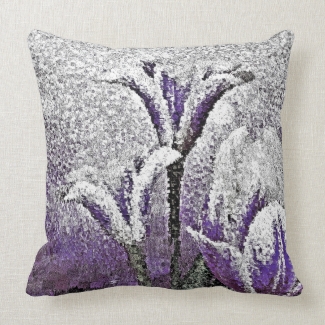 Purple Tulips - Painting Art Pillow