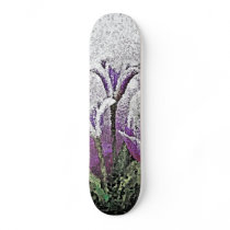 Purple Tulips - Painting Art Skateboard
