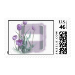 purple tulips postage stamp - customizable