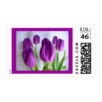 Purple Tulips Postage Stamp ~ Easter, Spring