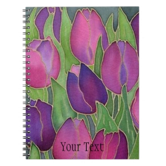 Purple Tulips Spiral-Bound Journal Notebook