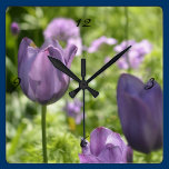 Purple Tulips wall clocks