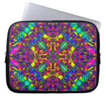 Purple Turquiose and Yellow Mandala Pattern Computer Sleeve