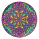 Purple Turquiose and Yellow Mandala Pattern fuji_plate