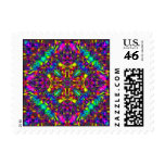 Purple Turquiose and Yellow Mandala Pattern Postage Stamps Purple Turquiose and Yellow Mandala Pattern Postage Stamps
